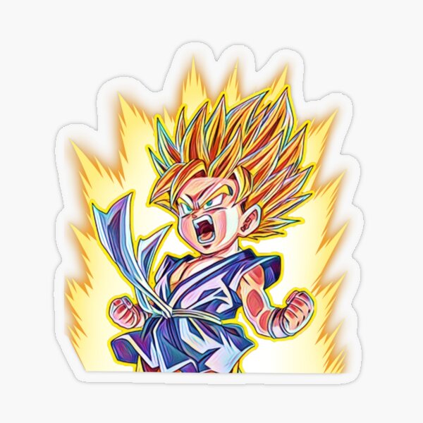 Train Insaiyan Kid Gt Goku Super Saiyan 1 DB/DBZ/DBGT/DBS  Sticker for  Sale by Wicked Designs
