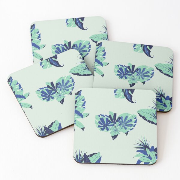 Item preview, Tropical Leaves (green / blue) designed and sold by vell arts :).