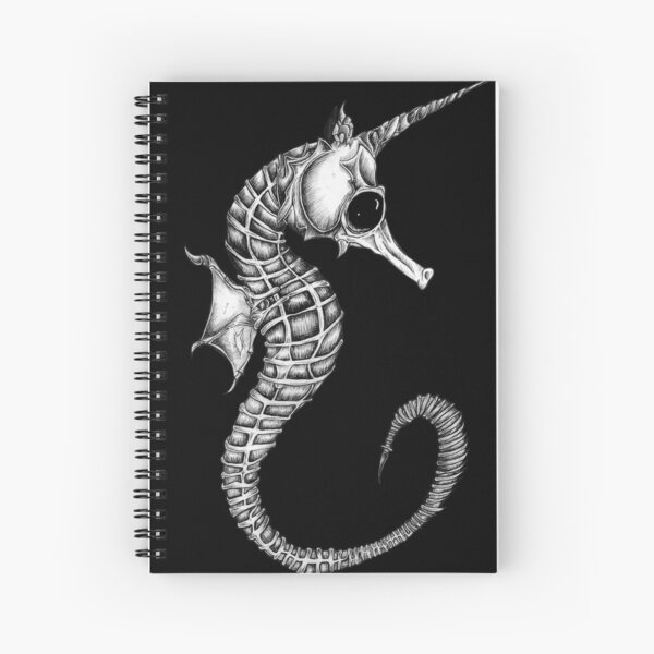 Bone animals: seahorse, absurd art Spiral Notebook