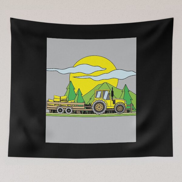 Item preview, Colorful Retro Tractor In Nature designed and sold by flofin.