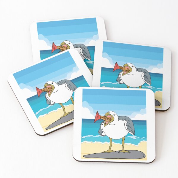 Item preview, Seagulls Birds In Nature With Fish designed and sold by flofin.