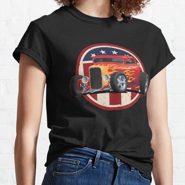 Vintage American 32 Hot Rod Coupe Car Illustration Classic T-Shirt