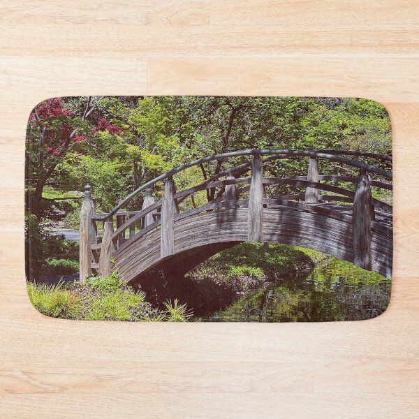 Item preview, Wooden Bridge Over Pond Surrounded by Greenery designed and sold by Superior-Prints.