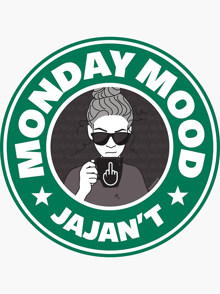 Imagen 3 de 3, Pegatina con la obra Monday mood: JAJAN´T, diseñada y vendida por Nutricienta.