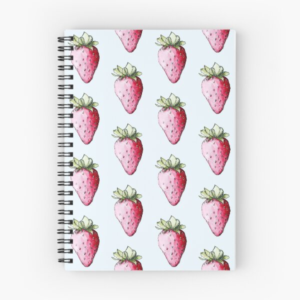 Item preview, Strawberry on Blue Background Watercolor and Pen Fruit designed and sold by LadyKatieP.