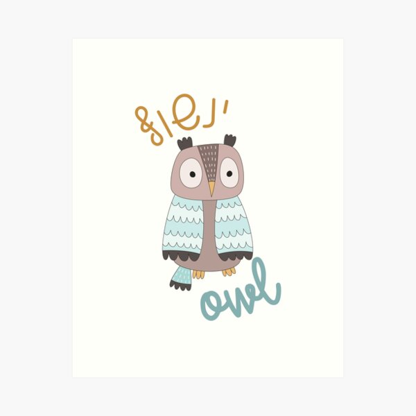 Item preview, Cute Owl with Hebrew and English Name for Jewish Children designed and sold by JMMJudaica.