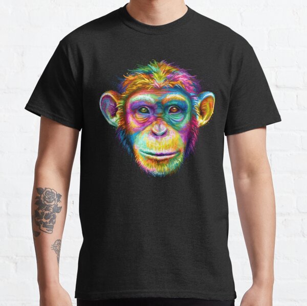 Monkey Geometric Colorful Tee Shirt Design for Men and Women Monkey Cool Tshirt