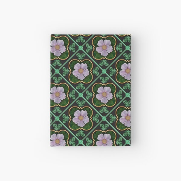 Pink and green flowers Hardcover Journal