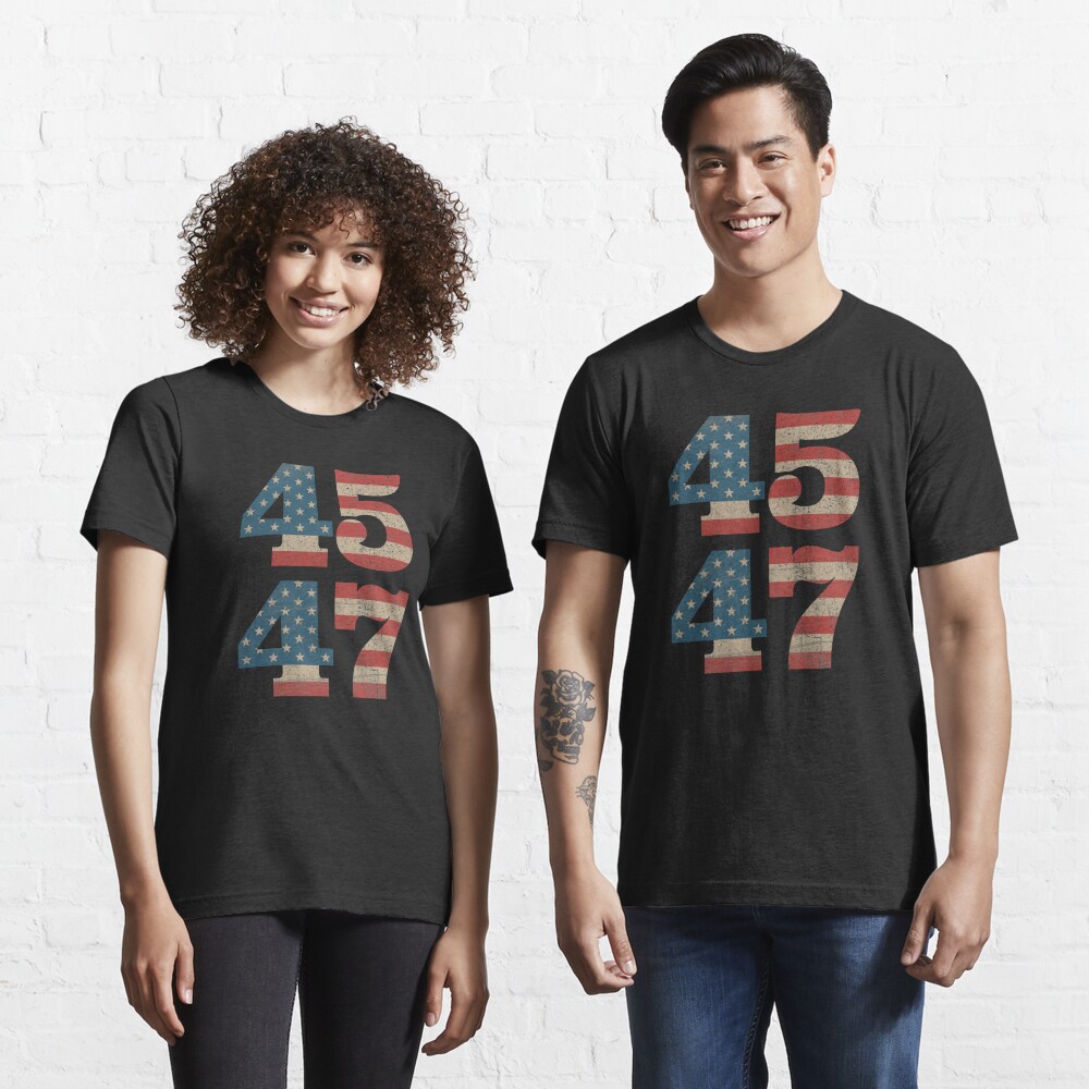 "45 47 Trump 2024 Vintage Usa American Flag" T-shirt For Sale By Go-Fun ...