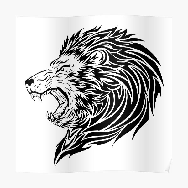 Póster «León Tribal» de droidy4 | Redbubble