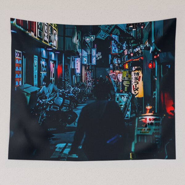 Item preview, Cyberpunk Japan Night Street designed and sold by KaremaJ.