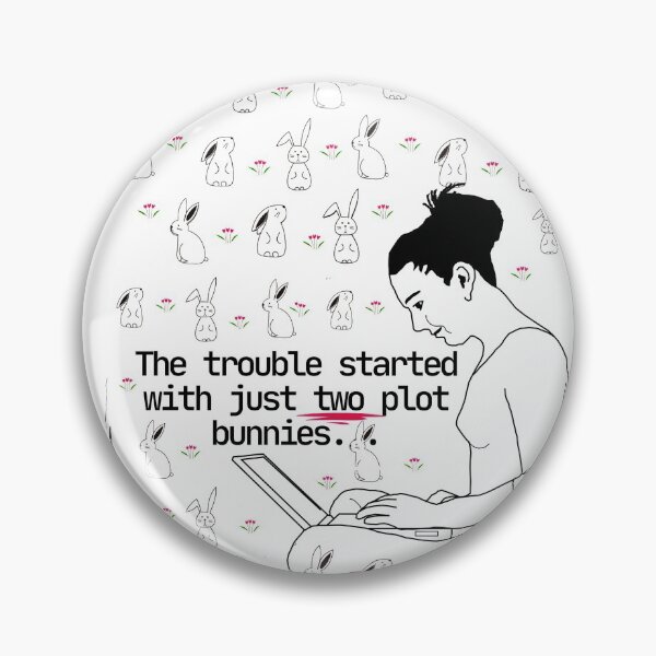 Item preview, Funny Fan Girl Writing Fanfiction Surrounded By Plot Bunnies designed and sold by StormyMuse.