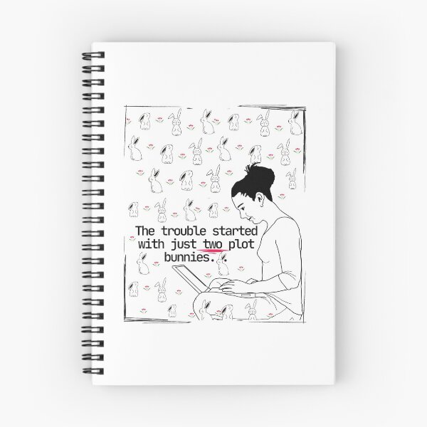 Item preview, Funny Fan Girl Writing Fanfiction Surrounded By Plot Bunnies designed and sold by StormyMuse.