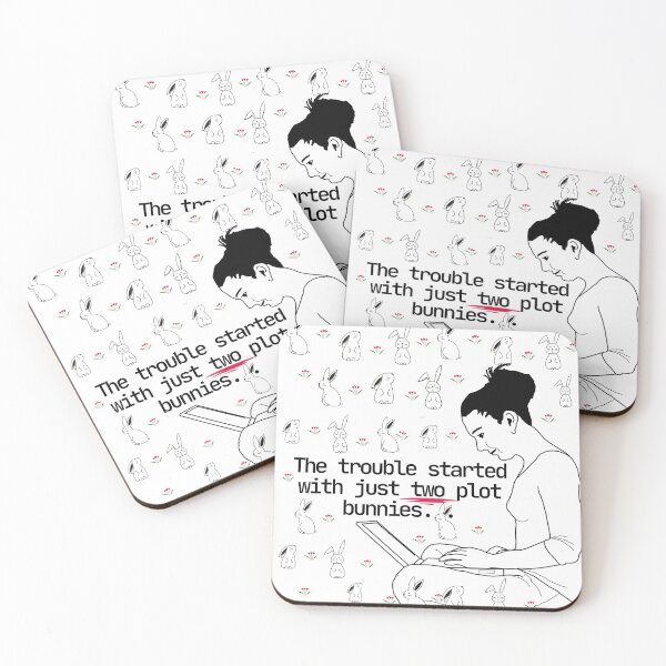 Item preview, Funny Fan Girl Writing Fanfiction Surrounded By Plot Bunnies designed and sold by StormyMuse.