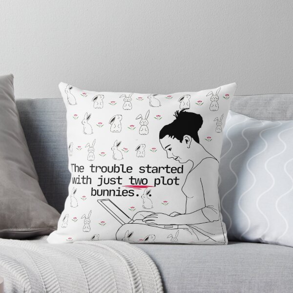 Item preview, Funny Fan Girl Writing Fanfiction Surrounded By Plot Bunnies designed and sold by StormyMuse.