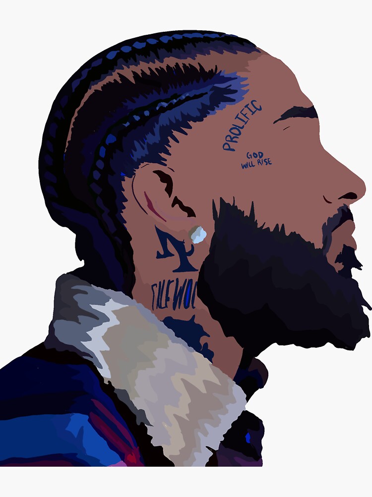 "Nipsey Hussle Side Profile" Sticker for Sale by luzerome | Redbubble