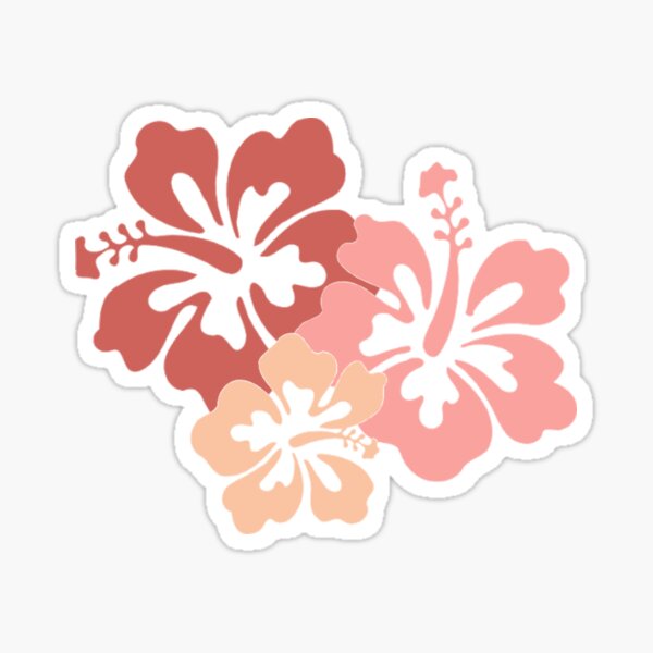 Hawaiian Hibiscus Flowers Sticker Rolls Loot Party Bag Fillers Roll of 100 