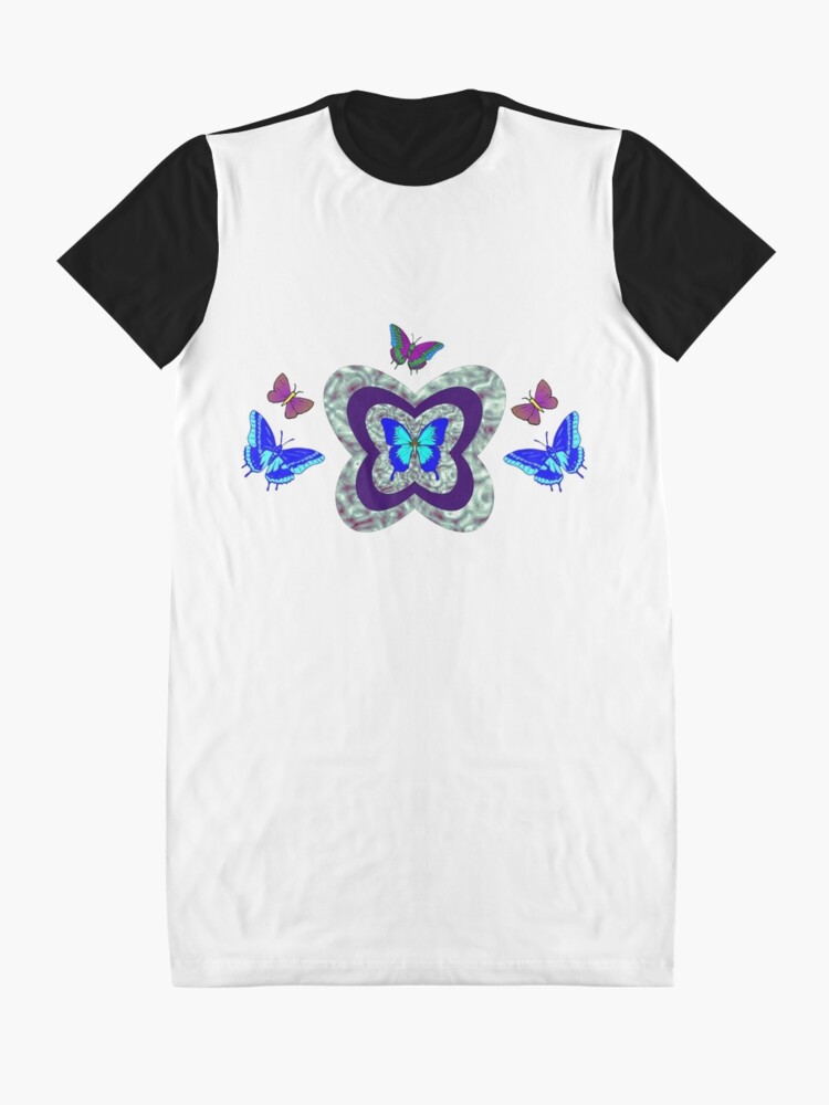 Alternate view of Vibrant Butterflies Graphic T-Shirt Dress
