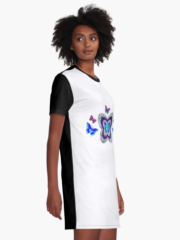 Alternate view of Vibrant Butterflies Graphic T-Shirt Dress