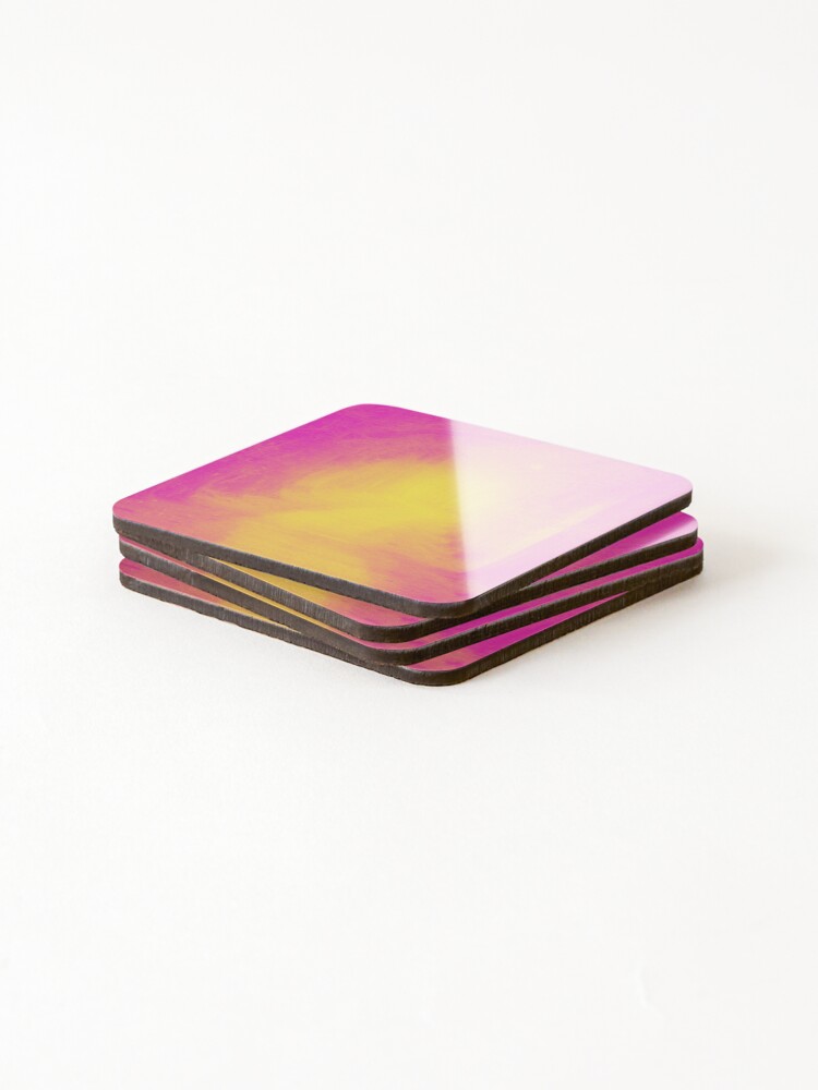 Thumbnail 4 of 5, Coasters (Set of 4), Path pink designed and sold by Patternsonly.
