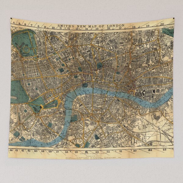 Item preview, London City Map, 1860 by Smith and Son designed and sold by nextstepdesigns.