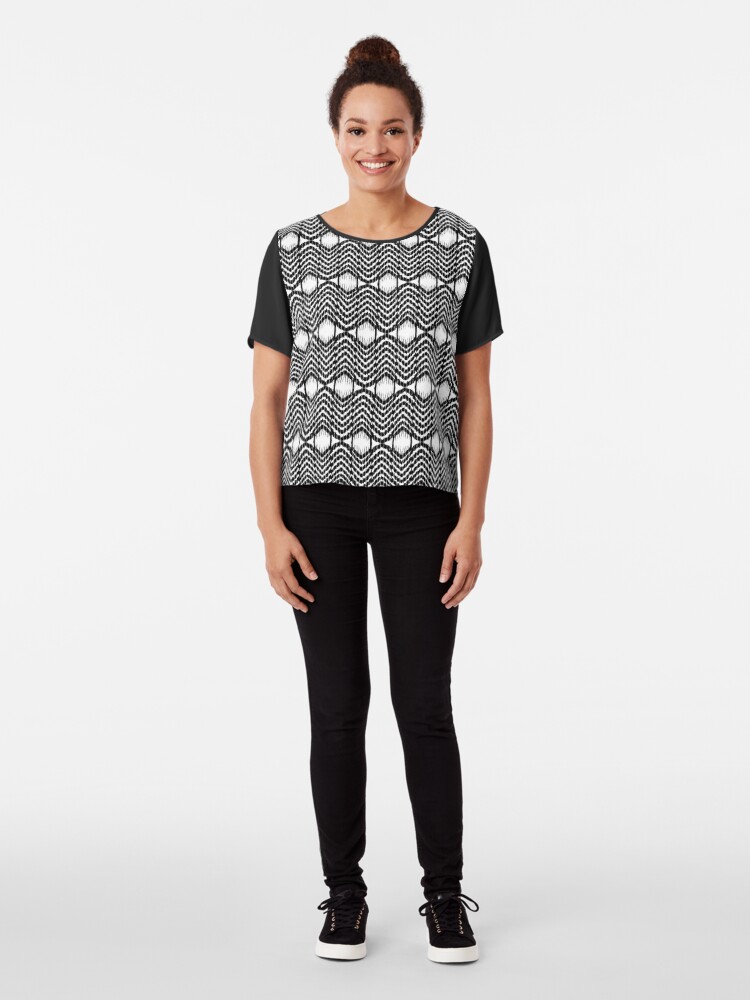 Alternate view of Ocean Waves Chiffon Top