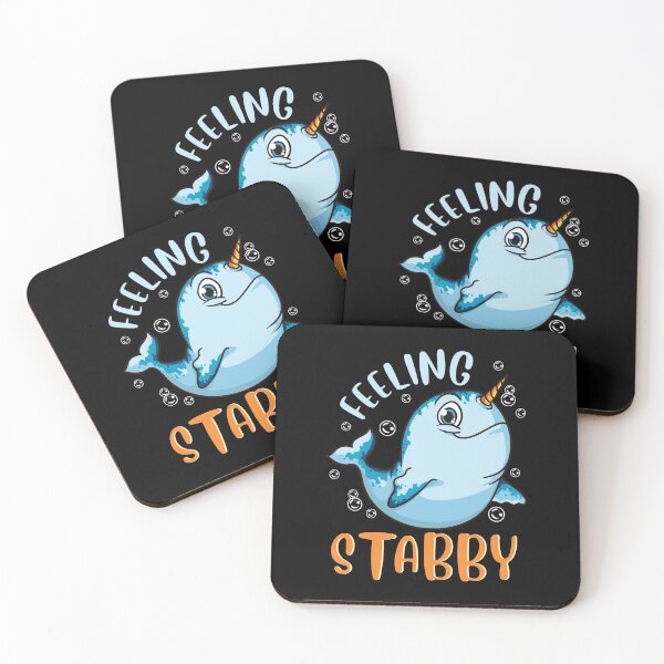 Item preview, Funny Feeling Stabby Narwhal Cute Horned Whale Pun designed and sold by perfectpresents.