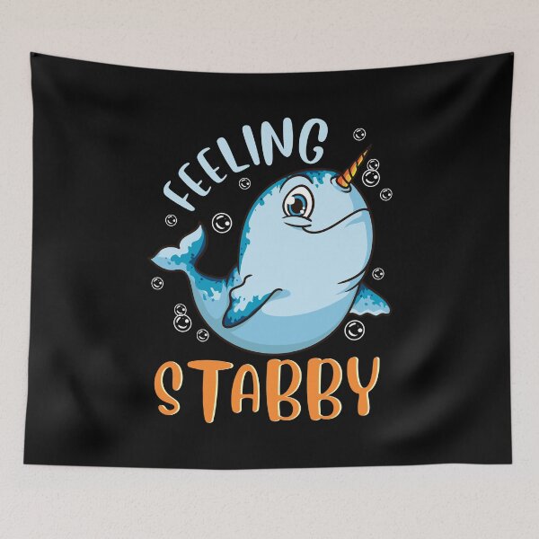 Item preview, Funny Feeling Stabby Narwhal Cute Horned Whale Pun designed and sold by perfectpresents.