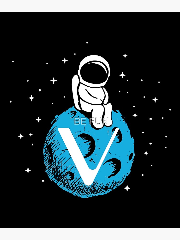 Disover vechain Fun Relaxing Space Man On Vechain ; Crypto Moon Premium Matte Vertical Poster