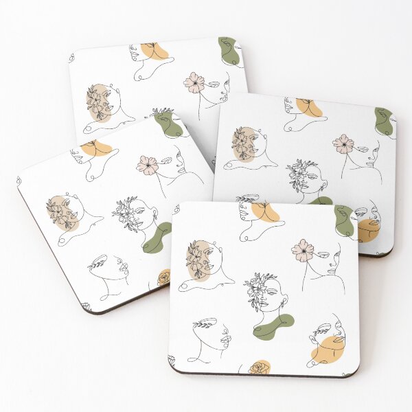 Item preview, Flowers & Female Face Line Art  designed and sold by Dollfacedesign.