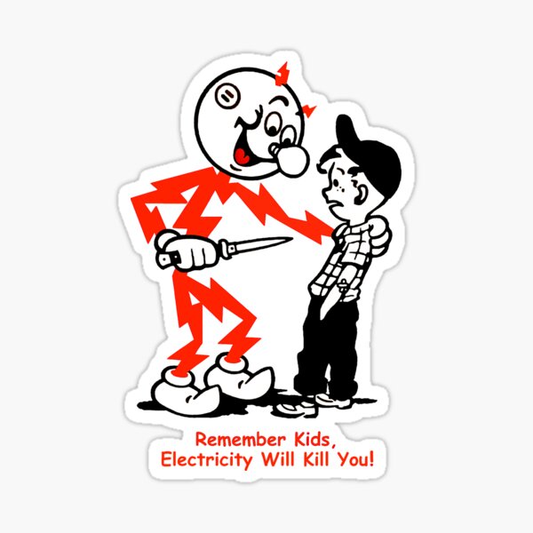 Reddy Kilowatt Electricity Will Kill You Sticker
