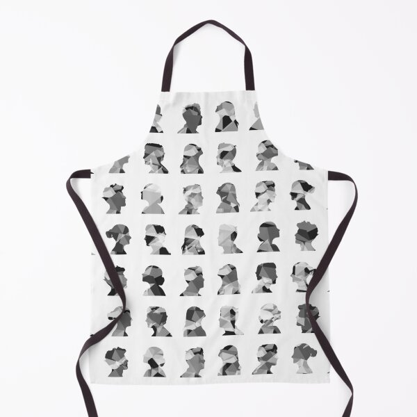 Item preview, Black and white Geometric face silhouette pattern designed and sold by SLGA-Designs.