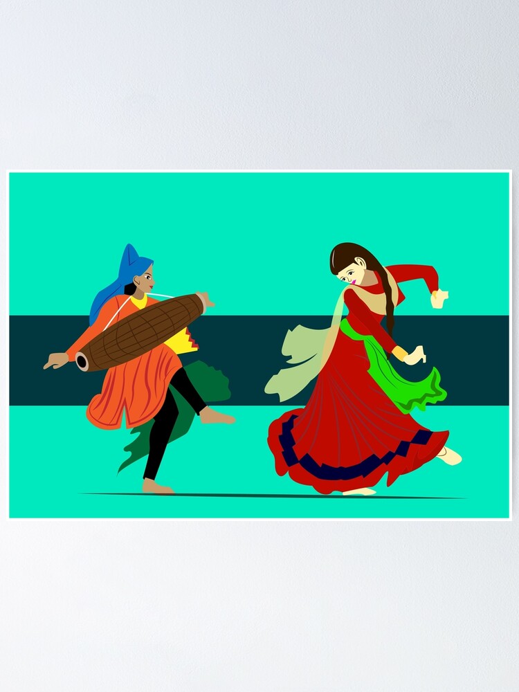 Man Performing Bhangra Folk Dance of Punjab, India Stock Vector -  Illustration of performance, entertainment: 76894885