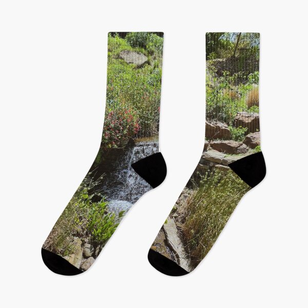 Item preview, Small Waterfall Surrounded by Rocks and Greenery designed and sold by Superior-Prints.