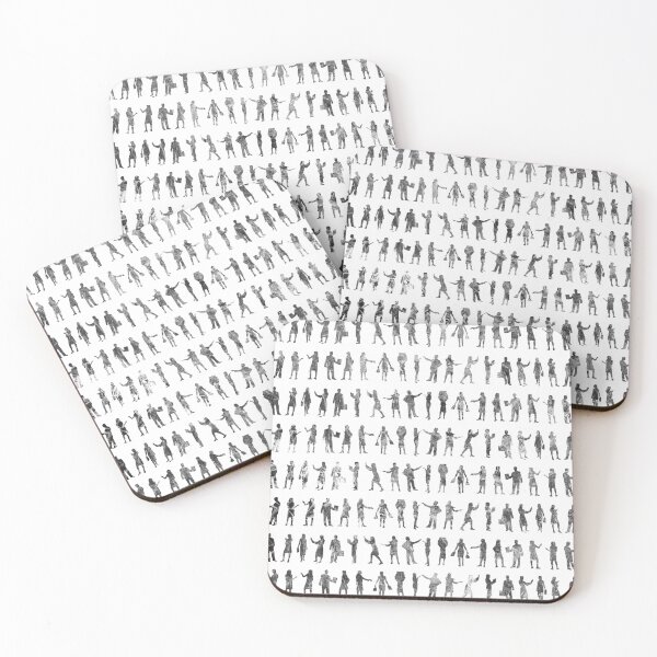 Item preview, Black and white Marble people silhouette pattern designed and sold by SLGA-Designs.