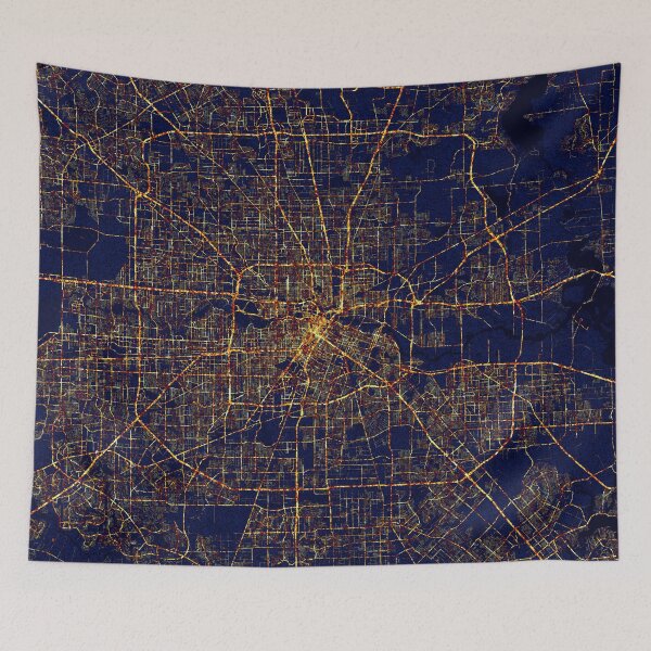 Item preview, Houston, Texas, USA Map - City At Night designed and sold by deMAP.