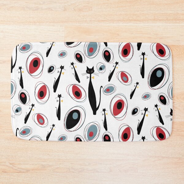 Item preview, Mid-Century Modern Art | Atomic Cats 1.0 Half-Drop Pattern  designed and sold by Old Urban Farmhouse Design Studio.