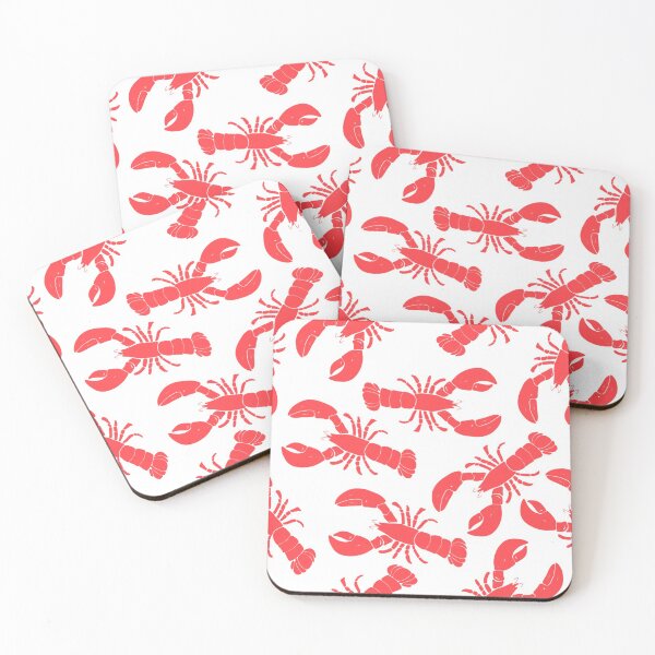 Item preview, Red lobsters on white background  designed and sold by cityette.