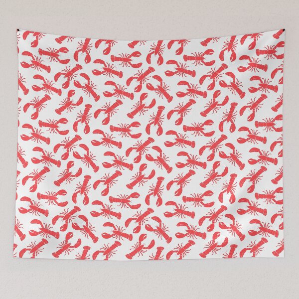 Item preview, Red lobsters on white background  designed and sold by cityette.