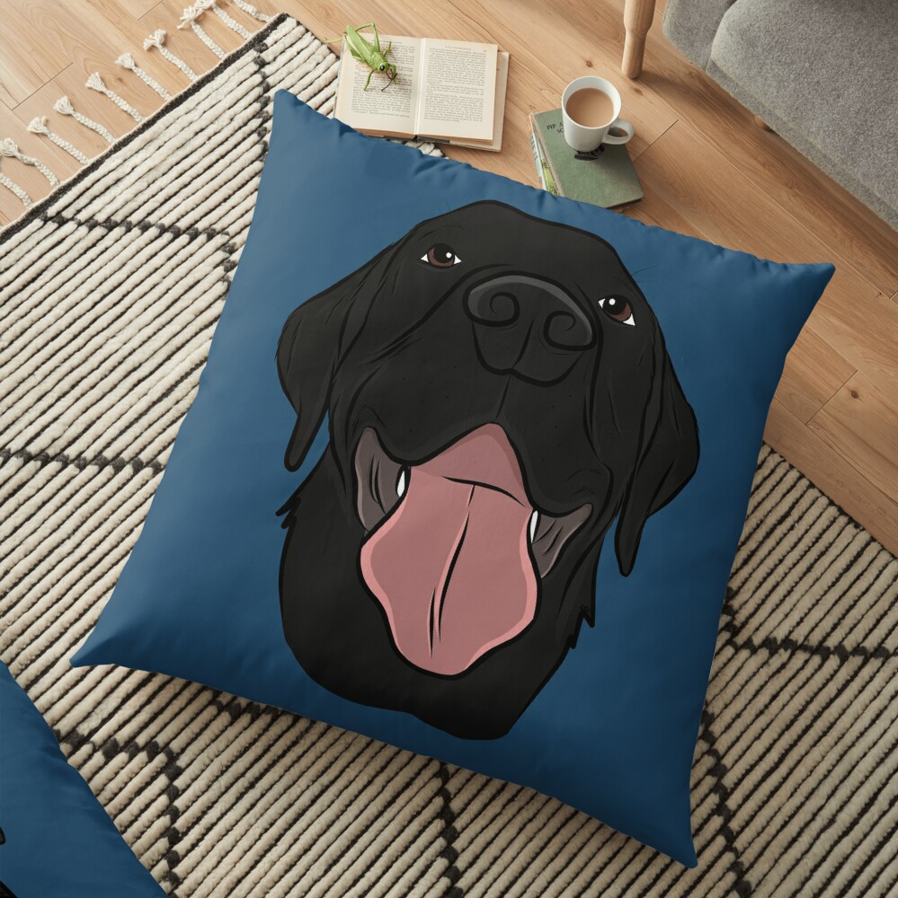 black lab holiday pillow