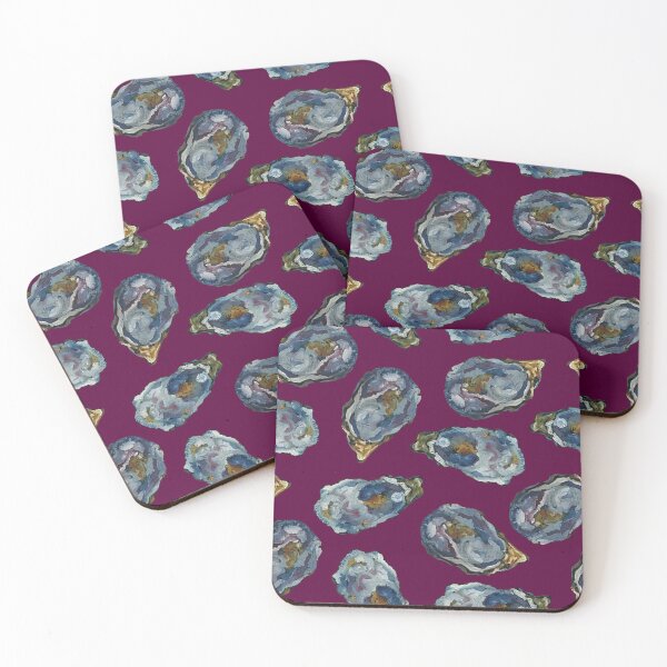 Item preview, Oysters on the half shell - solid purple background  designed and sold by cityette.