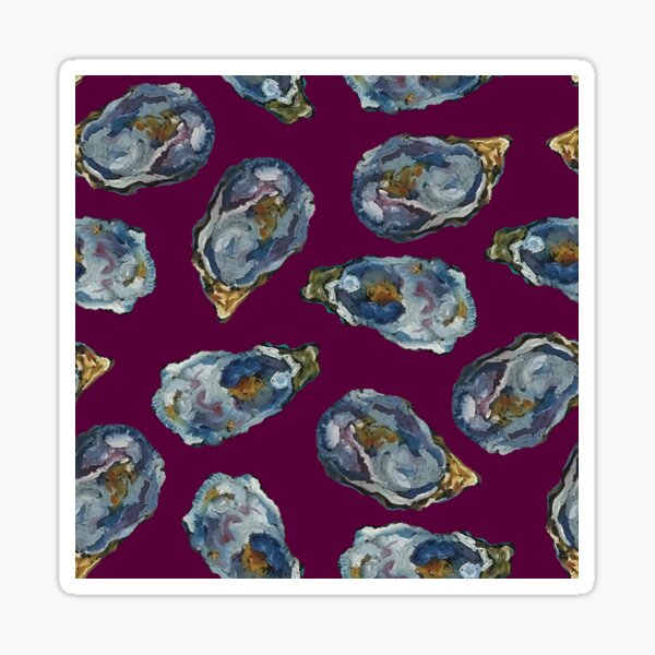 Item preview, Oysters on the half shell - solid purple background  designed and sold by cityette.