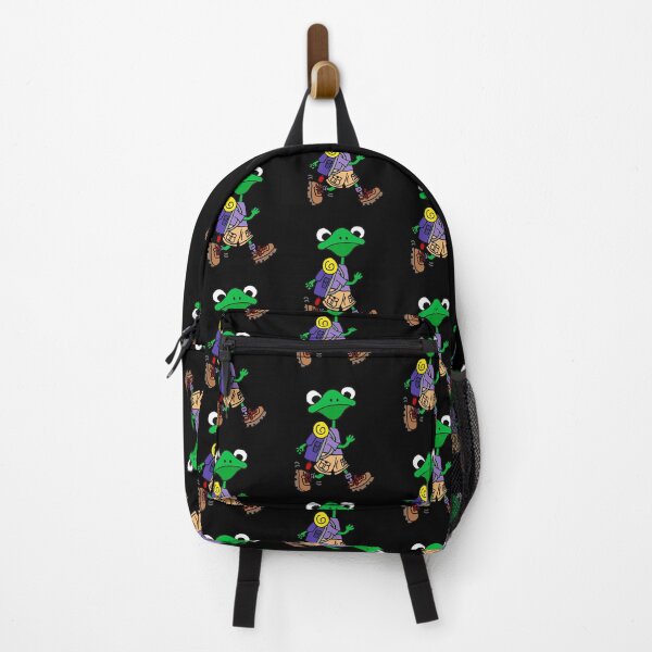 Item preview, Cute Green Tree Frog Hiker Cartoon designed and sold by Nature's Fancy.
