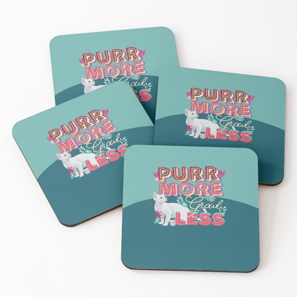 Item preview, Purr More Growl Less Typographic Cat Poster designed and sold by Vixterina.