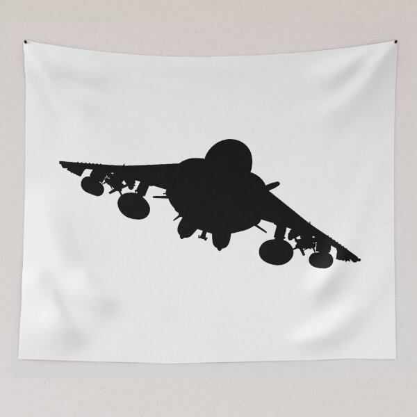 Item preview, British Army of an British military Royal Air Force, navy aircraft the Harrier jump jet from McDonnell Douglas AV-8b. Realistic silhouette Vertical Take-Off and Landing Harrier jet. designed and sold by Marcin Adrian.