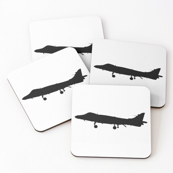 Item preview, British Army of an British military Royal Air Force, navy aircraft the Harrier jump jet from McDonnell Douglas AV-8b. Realistic silhouette Vertical Take-Off and Landing Harrier jet. designed and sold by Marcin Adrian.