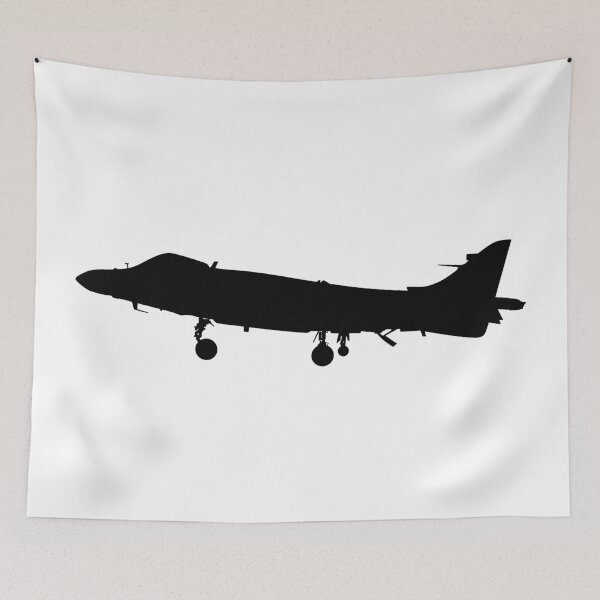 Item preview, British Army of an British military Royal Air Force, navy aircraft the Harrier jump jet from McDonnell Douglas AV-8b. Realistic silhouette Vertical Take-Off and Landing Harrier jet. designed and sold by Marcin Adrian.