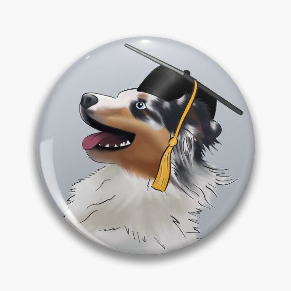 Item preview, A Cute Graduating Australian Shepherd Blue Merle Wearing a Graduation Cap designed and sold by ElysianCreation.