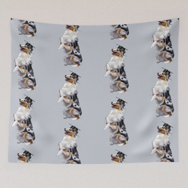 Item preview, A Cute Graduating Australian Shepherd Blue Merle Wearing a Graduation Cap designed and sold by ElysianCreation.