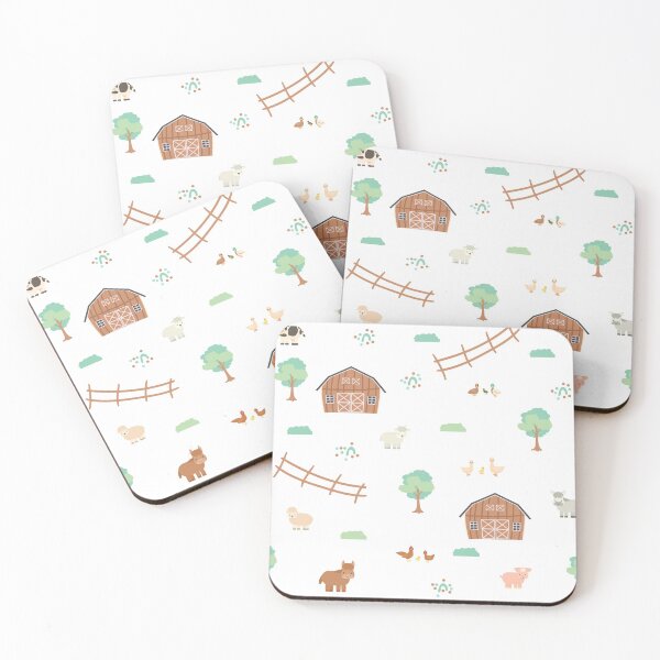 Item preview, Set of farm cute cartoon animals, brown barn designed and sold by essskina.
